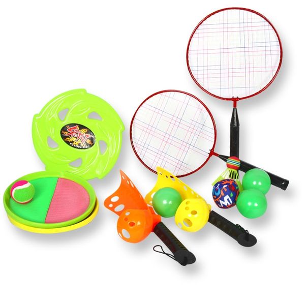 Игровой набор для детей 4 в 1 13 предметов YG Sport в сумке (летающий диск 24 см, волан, мяч, раке (Вид 2)