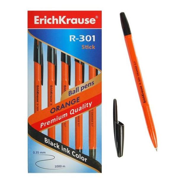 Ручка шарик. Orange Stick 0.7 черный R-301 (Erich Krause)