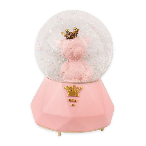 Сувенир музыкальный водяной шар Мишка,розовый Т-4892 (Вид 1)