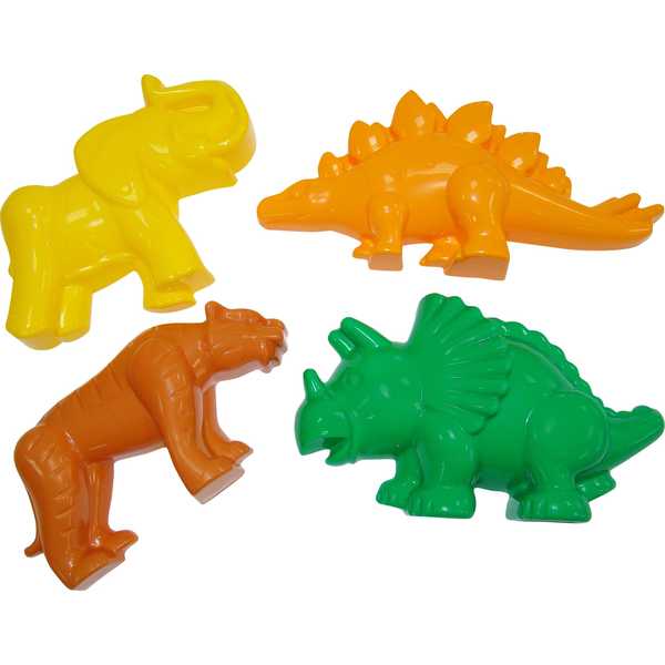 арт 36568, Формочки (тигр + мамонт + динозавр №1 + динозавр №2) (Вид 1)
