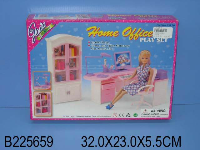 Игровой набор мебели (32х23х5,5) Домашний офис (кукла не вх. в компл.) (Арт. 225659) (Вид 1)
