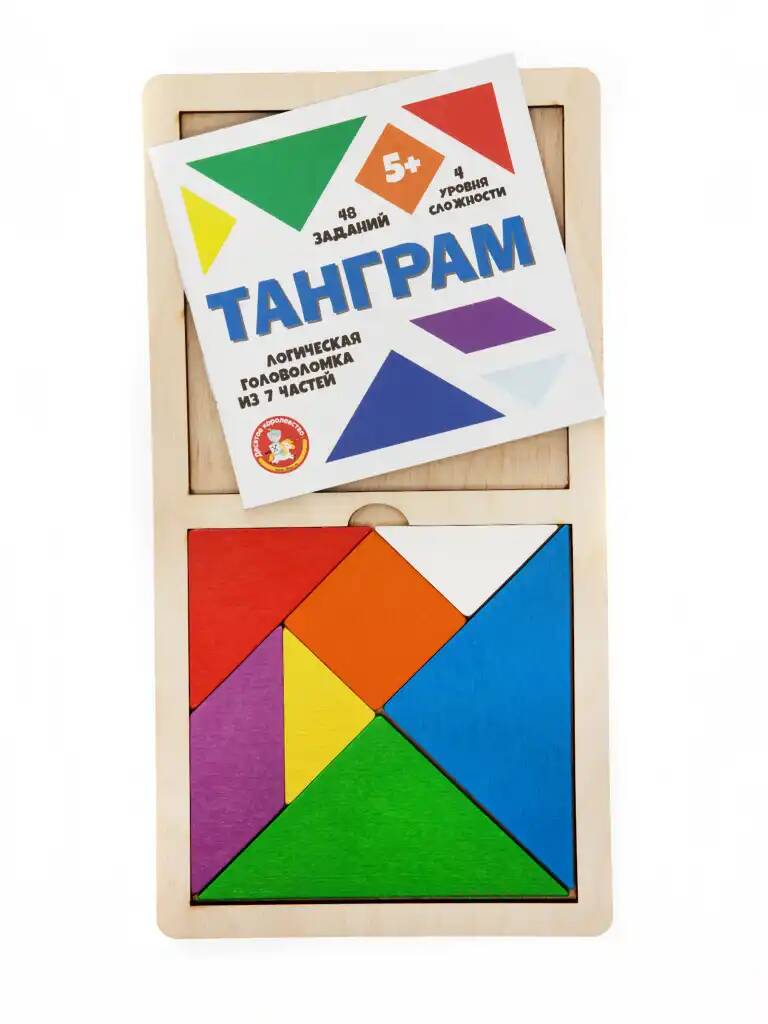 Игра головоломка деревянная Танграм (цв, бол) арт.00788 (Вид 2)