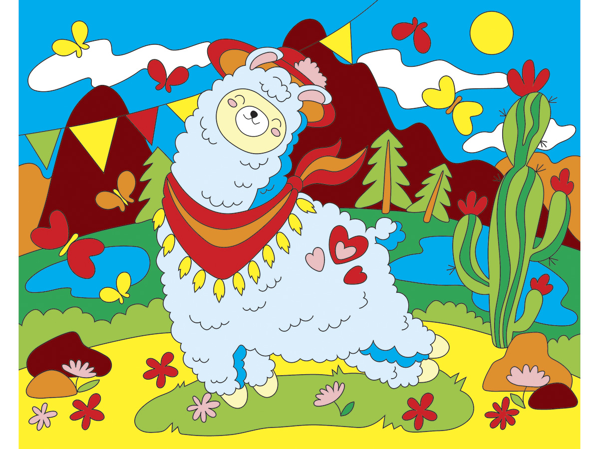Холст с красками 20х25 см. Перуанская лама (Арт. Х-9405) (Вид 1)