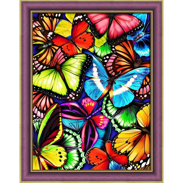 Алмазная живопись Яркие бабочки, 30*40 см
