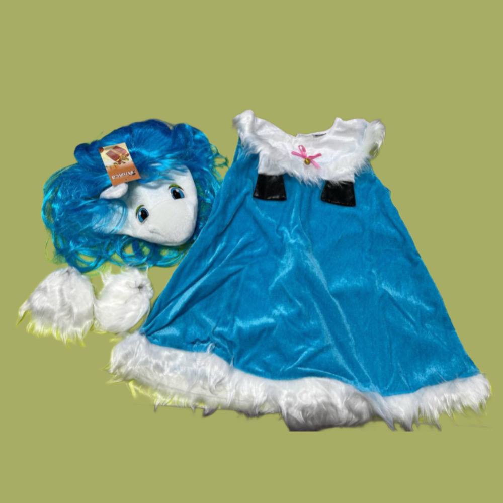 Карнавальный костюм детский Пони-девочка (голубой, р-р 30, 4-6 лет; комплект: головной убор, плать