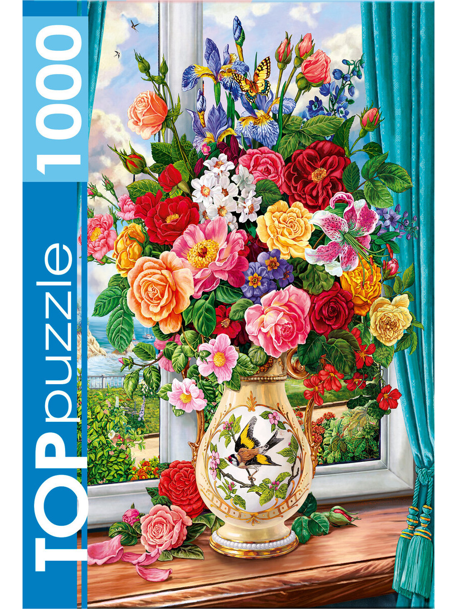 TOPpuzzle. ПАЗЛЫ 1000 элементов. ФТП1000-9853 Нежный букет цветов (Вид 1)