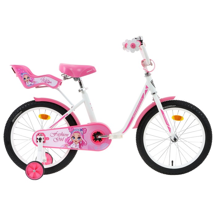 Велосипед 18 Graffiti Fashion Girl, цвет белый/розовый 7642836
