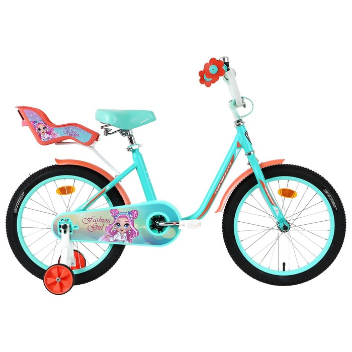 Велосипед 18 Graffiti Fashion Girl, цвет тиффани/персиковый 7642834