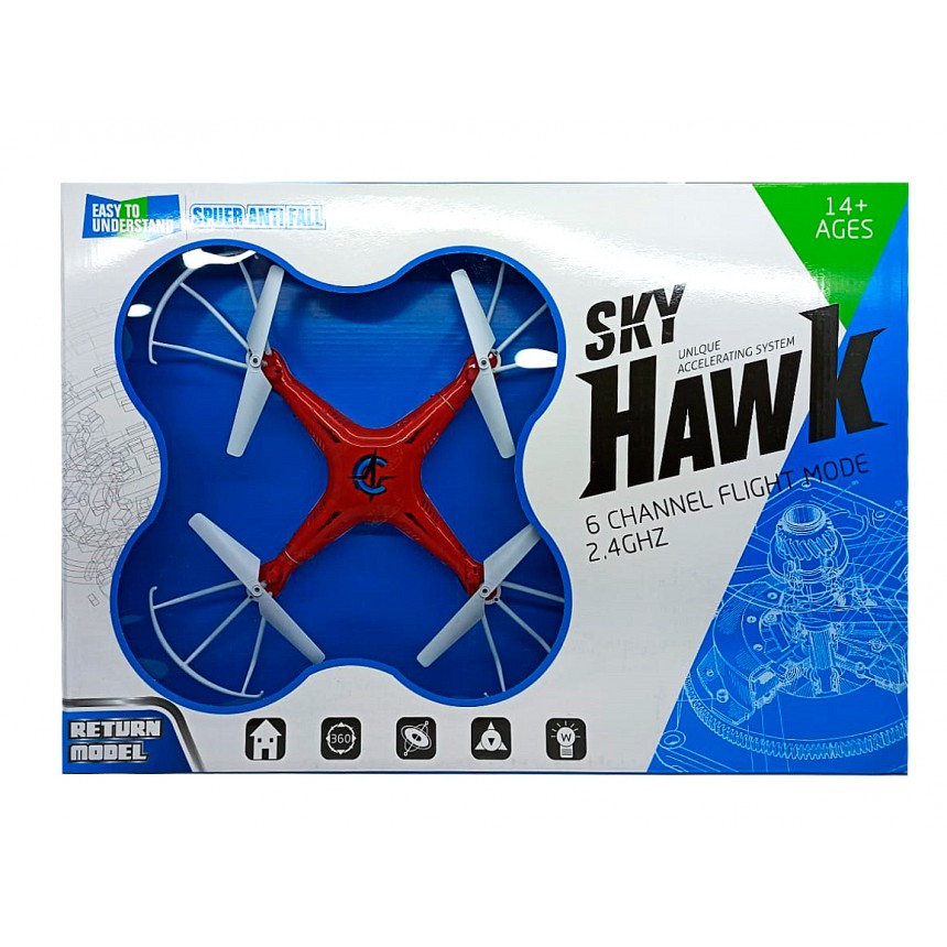 Квадрокоптер 4-х моторный Sky Hawk без камеры.31*31 см.1/16.Арт.3568