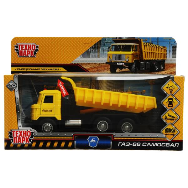 Машина металл свет-звук ГАЗ - 66 САМОСВАЛ 18 см, двер, подв.дет., инер.,кор. Технопарк 2101C128-R