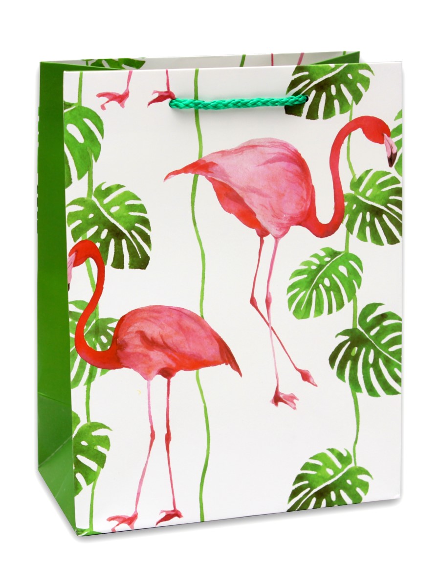 Dream cards Пакет подарочный с матовой ламинацией Тропические фламинго 31x42x12см(XL),210 г ППД-9682 (Вид 1)