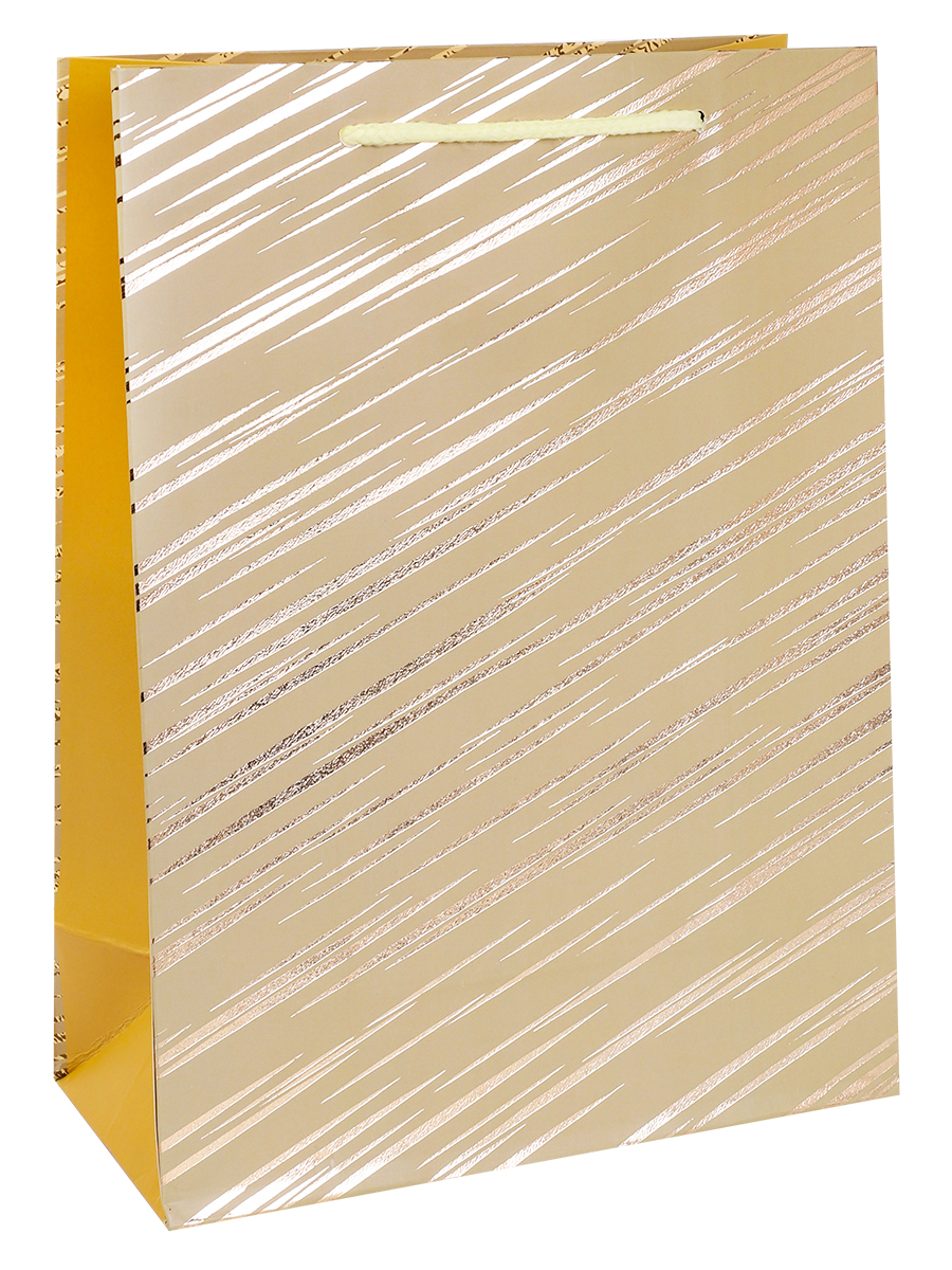 Dream cards Пакет подарочный с мат.лам.и тиснен.фольгой31х40х12см(XL)Золотое сияние,210г ПКП-3160
