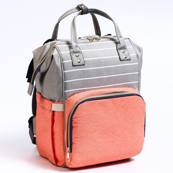 Сумка-рюкзак для хранения вещей малыша, цвет серый/розовый   7547836 (Вид 2)