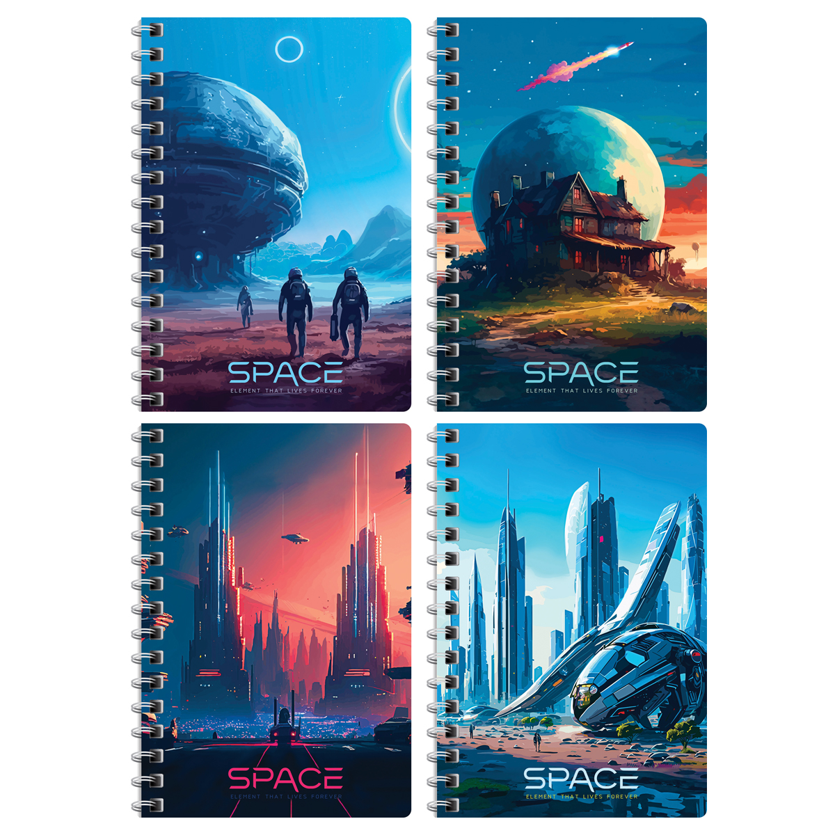 Записная книжка А6 80л. на гребне BG Future style