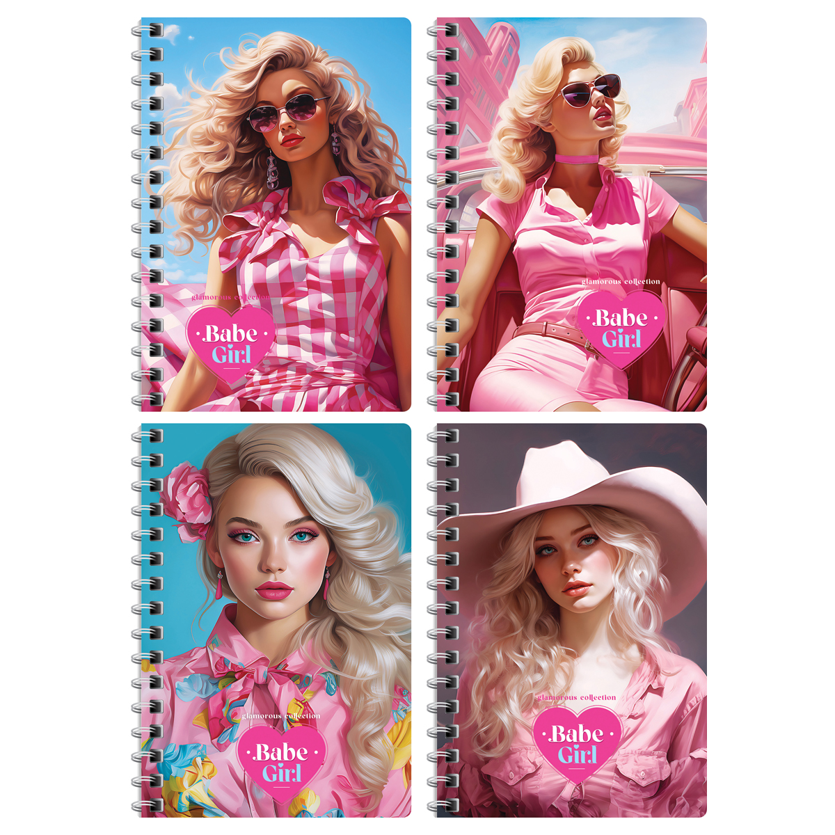 Записная книжка А6 80л. на гребне BG Pink girls