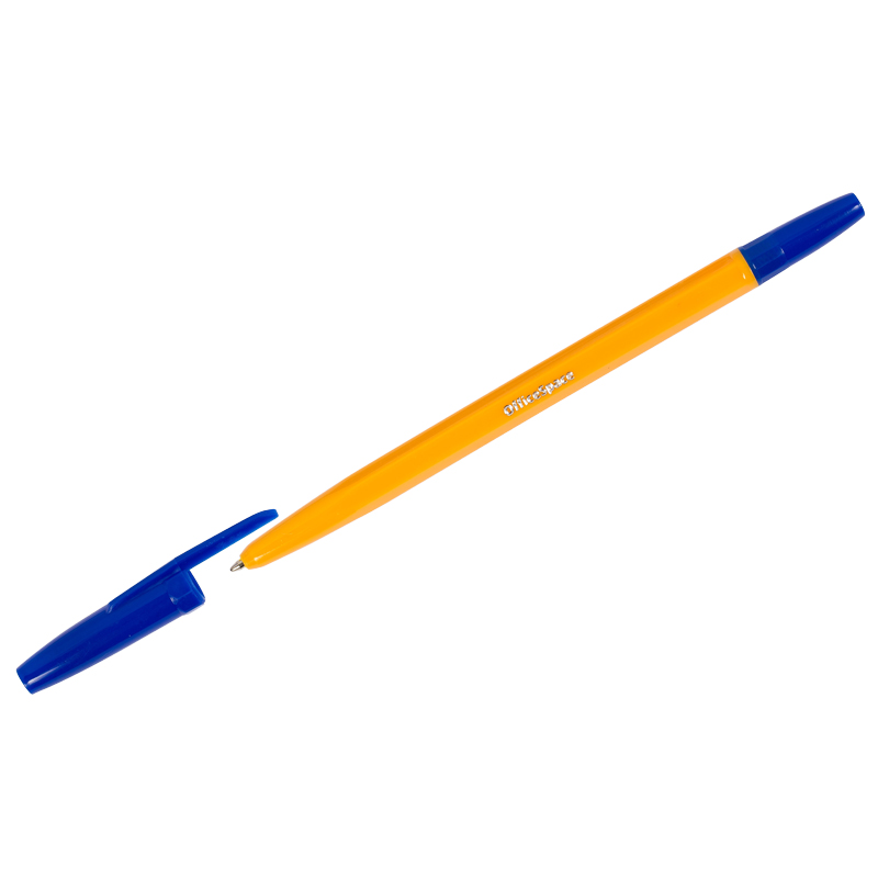 Ручка шарик синий OfficeSpace 1,0мм желтый корпус BP511BUo_33828 (Вид 2)
