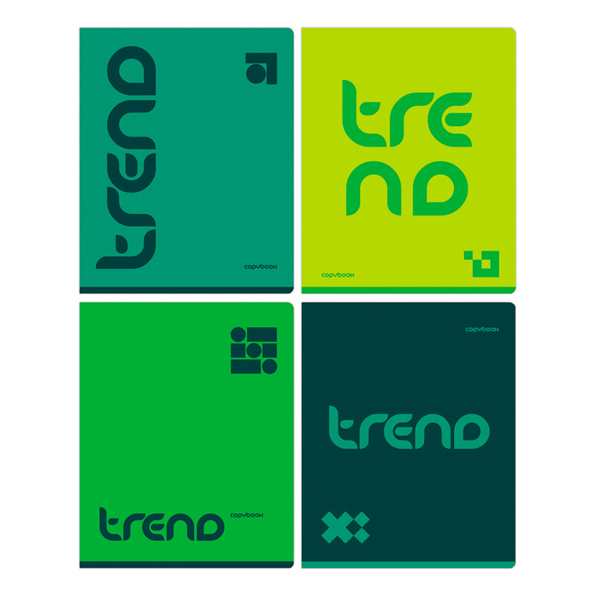 Тетрадь 48л., А5, клетка BG Monocolor. Green trend