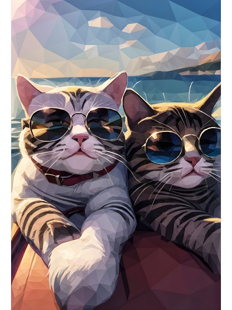 Холст с красками 30х40 см по номер. Двое на море (Арт. 112312) Джаззл