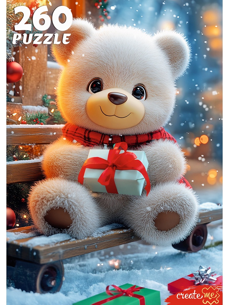 ПАЗЛЫ 260 элементов. МИШКА С ПОДАРКАМИ (арт.П260-7610)