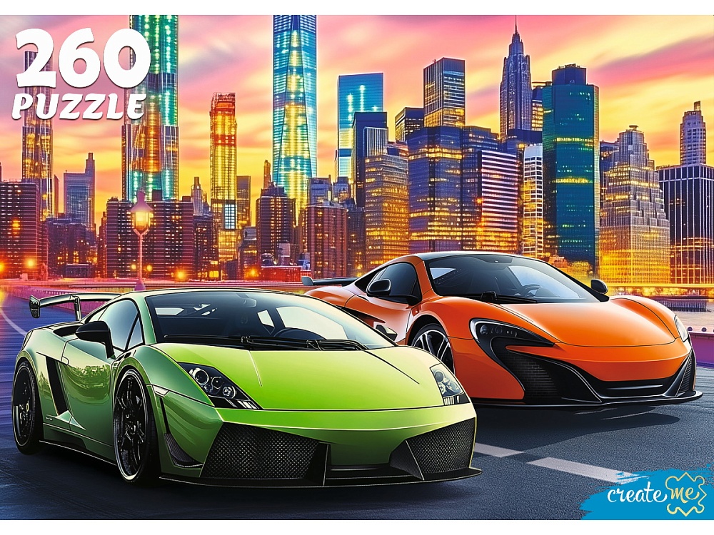 ПАЗЛЫ 260 элементов. РОСКОШНЫЕ АВТОМОБИЛИ В МЕГАПОЛИСЕ (арт.Ф260-0183)