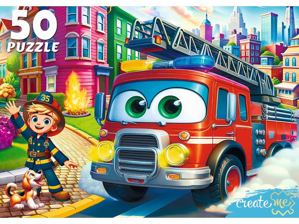 ПАЗЛЫ 50 элементов. БОЛЬШАЯ ПОЖАРНАЯ МАШИНА  (арт. УК50-0213)