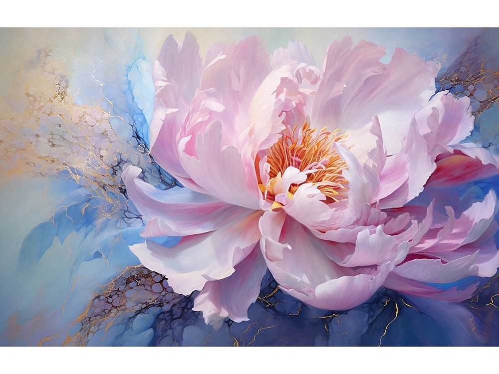Холст с красками 30х40 см по номер. Нежность пиона (Арт. 112370) Джаззл