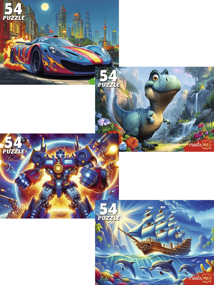 ПАЗЛЫ 54 элемента. ПОДАРОК ДЛЯ МАЛЬЧИКОВ (Арт. П54-8710) кратно 32