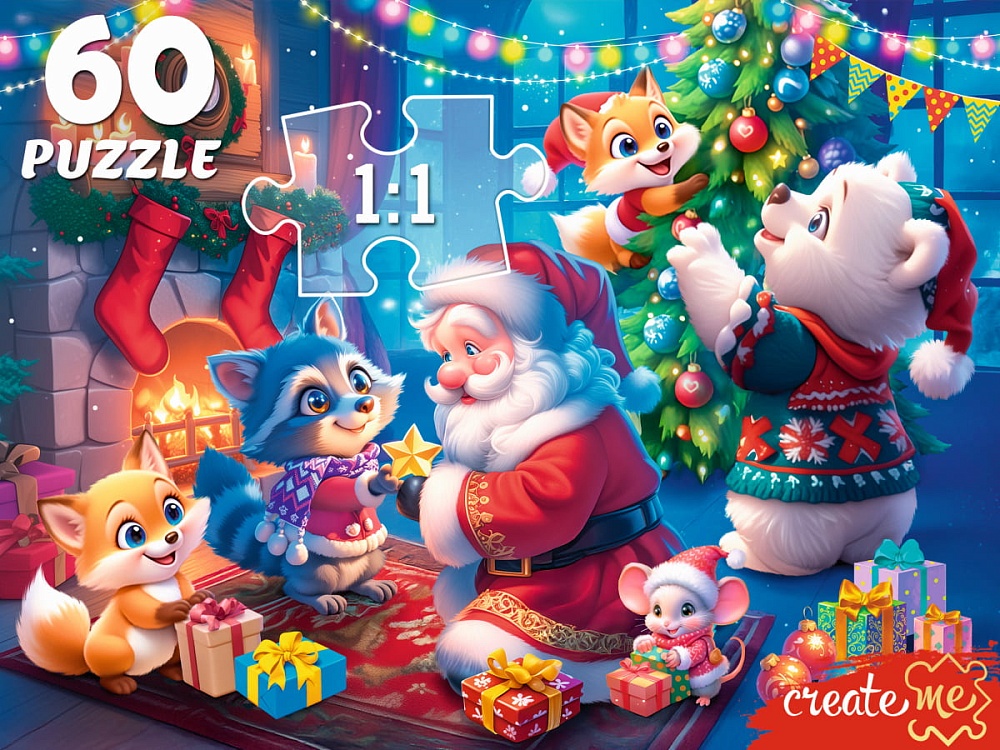 ПАЗЛЫ 60 элементов. ПОДГОТОВКА К ПРАЗДНИКУ (арт.П60-7593)