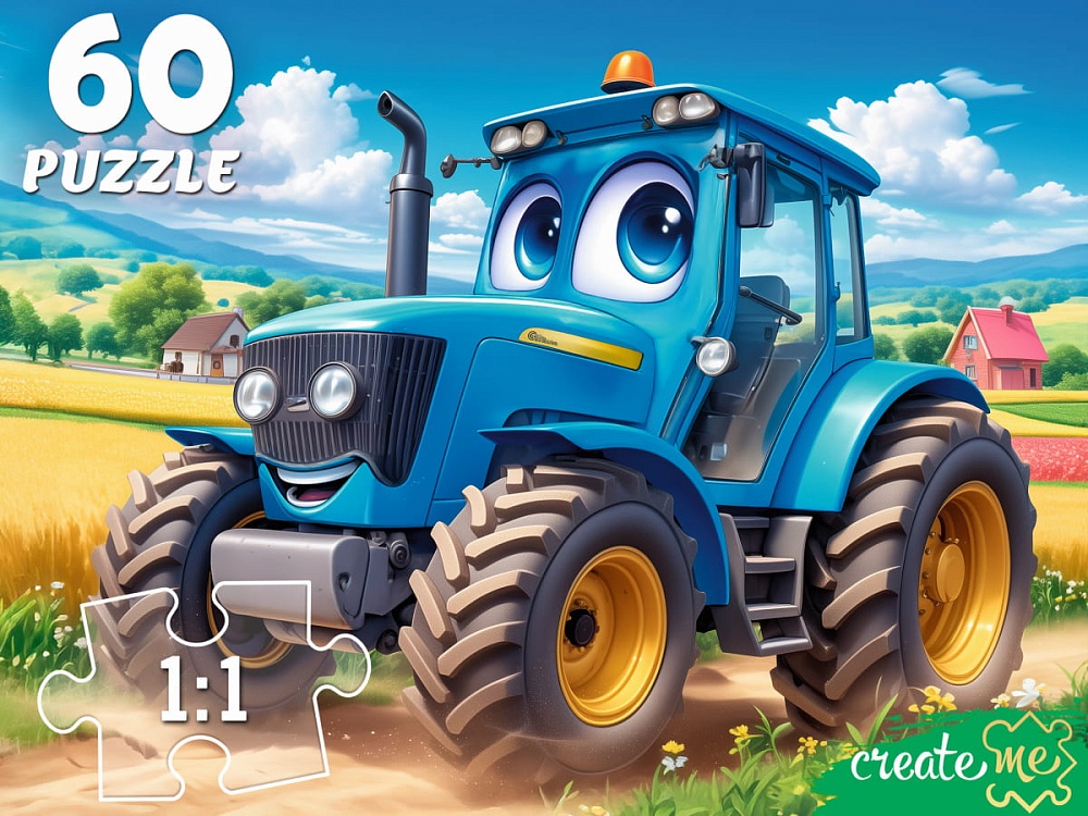 ПАЗЛЫ 60 элементов. Трактор в поле  П60-5992