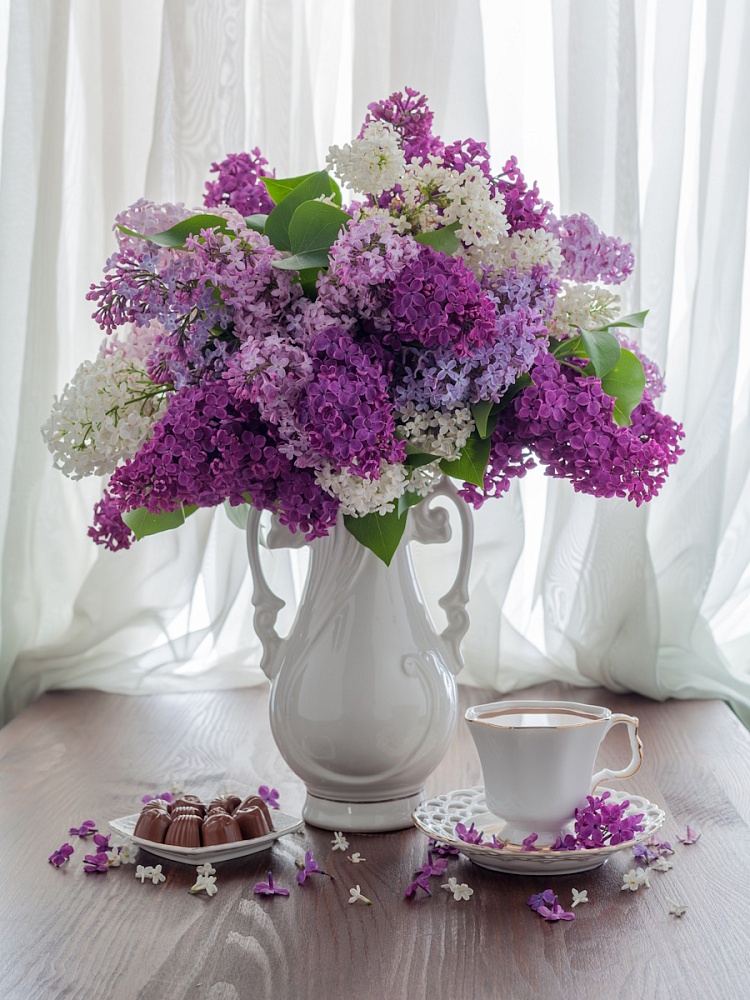 Холст с красками 30х40 см по номер. Сирень и шоколад (Арт. 112355) Джаззл