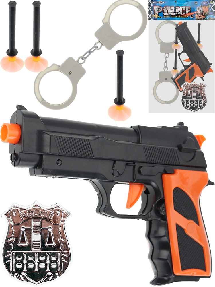 Пистолет с пулями-присосками, в наборе (16х2,2х10 см) (6 предм., в пакете) ( Арт. 2034296) 