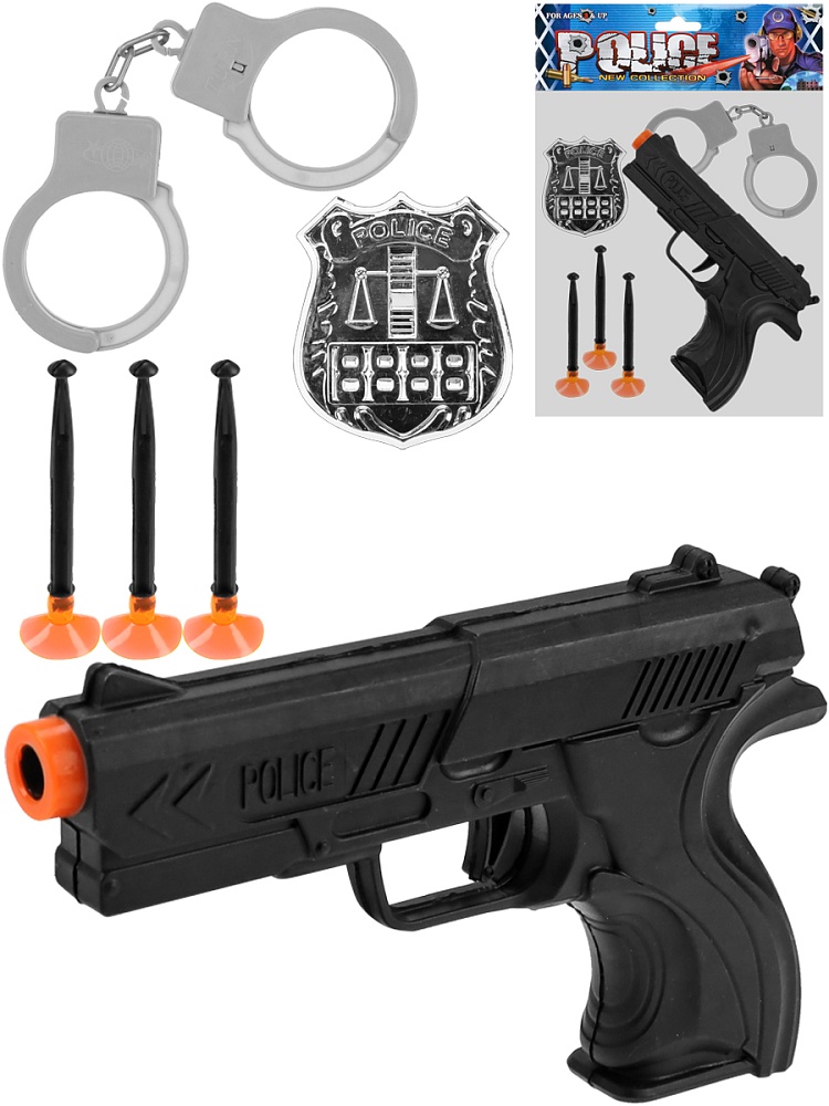 Пистолет с пулями-присосками, в наборе (16х2,2х10 см) (6 предм., в пакете) ( Арт. 2034299)