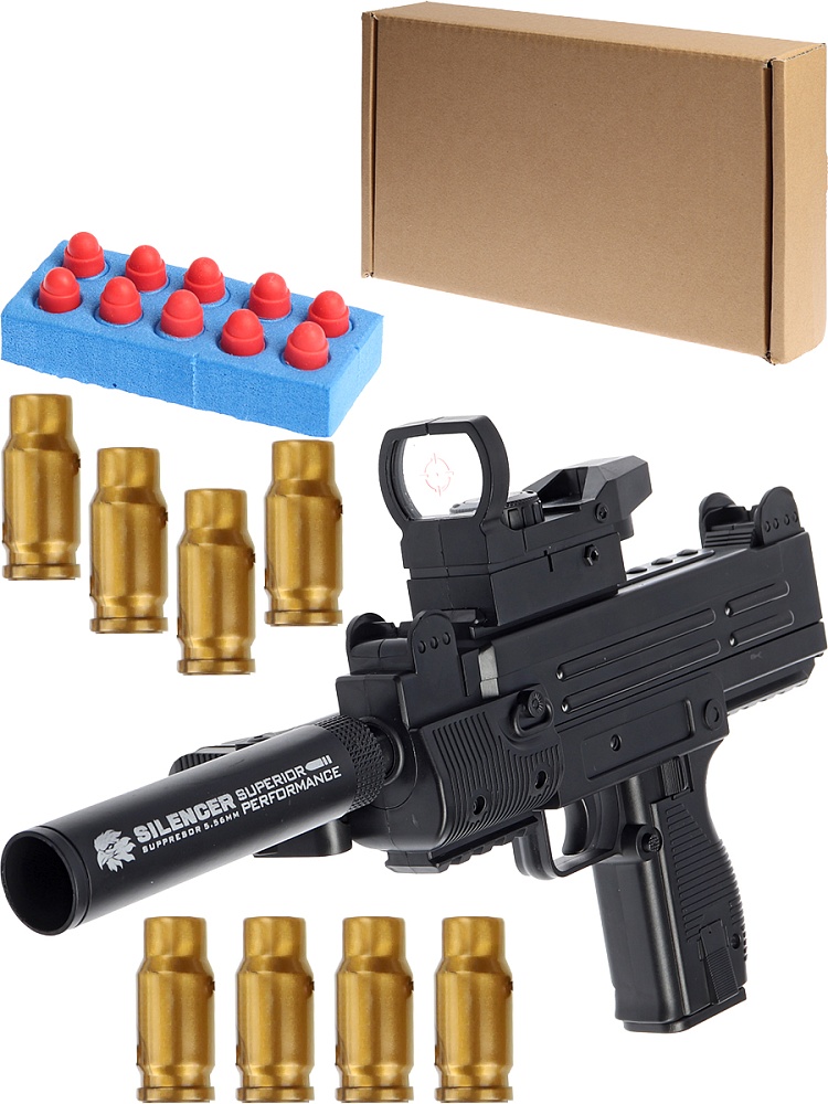 Пистолет-пулемёт (36х3,7х15см) (10 пуль, 8 гильз) в гофрокоробе (Арт.Y26638001)