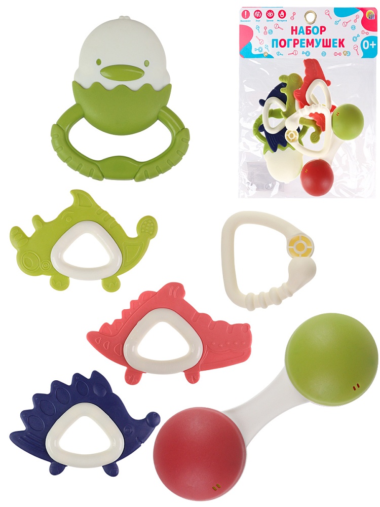 Погремушка Веселые звуки0+(6 шт, в пакете) ( Арт. И-9130)