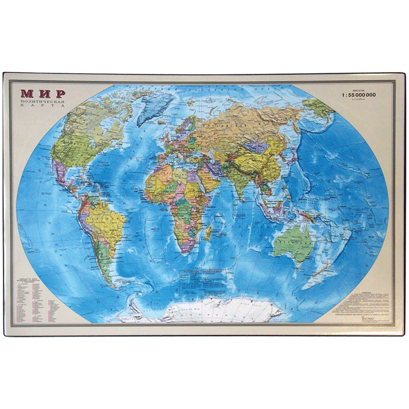Настольное покрытие OfficeSpace Карта мира, 38*59см (Вид 1)