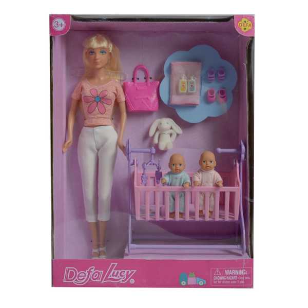 Набор кукол DEFA Lucy Мамочка близняшек (3 шт., 29 и 8 см, кроватка, аксесс., в ассорт.) (Вид 3)