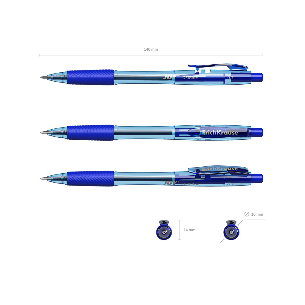Ручка шариковая автоматическая синяя Ultra Glide Technology Joy Original (Erich Krause) (Вид 1)