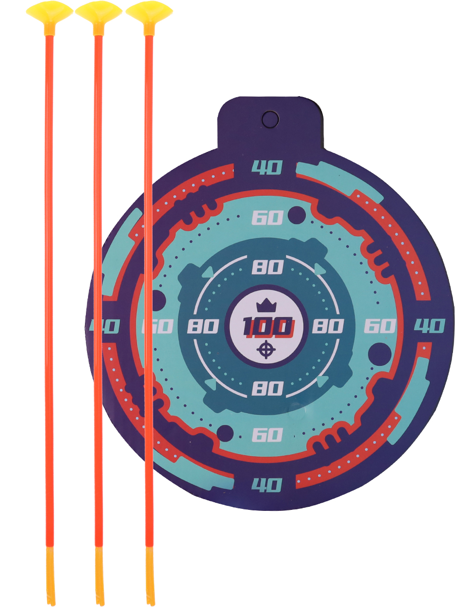 Лук Цель(свет, звук,мишень,стрелы на присос.,2*AАА не в к-те,в кор.)(24x4,5x71cм) ( Арт. 2277824) (Вид 3)