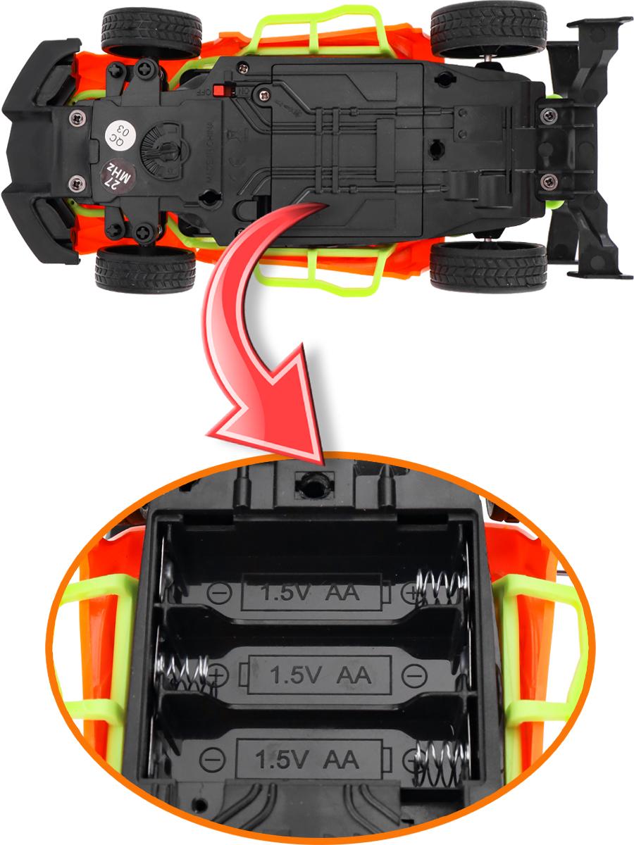 Машинка на р/у(20*9.5*5.5)Быстрый заезд-3(бат.3AA и 2AA не в комп.,цвет микс,в кор.)(Арт. 2330154) (Вид 4)