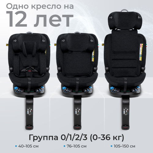 Автокресло Sweet Baby Voyager P12 Pro Black (Вид 4)