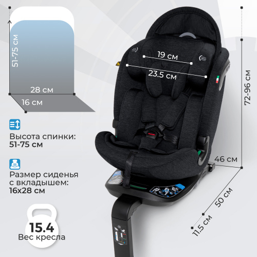 Автокресло Sweet Baby Voyager P12 Pro Black (Вид 5)