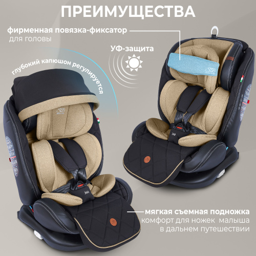 Автокресло поворотное группа 0123 (0-36) Sweet Baby Suburban ST-3 360 Isofix Brown (Вид 2)