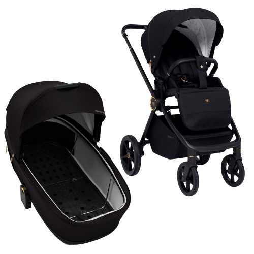 Коляска 2в1  Stella Plus Therma Black (427461 Люлька для коляски + 427306 Прогулочная коляска)