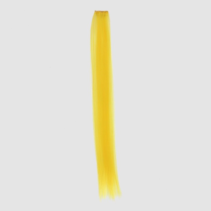 Локон накладной искусственный 50(±5)см волос прямой матт 5гр на заколке жёлтый QF   5403356 (Вид 2)
