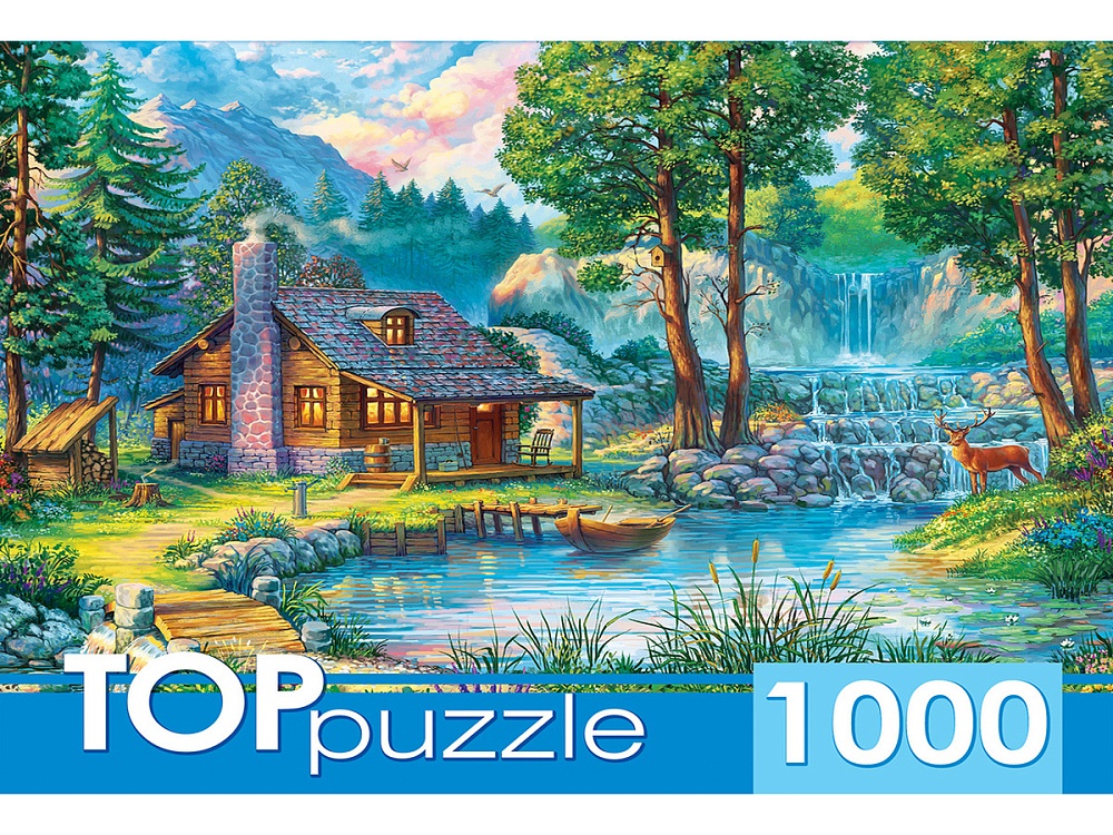 TOPpuzzle. ПАЗЛЫ 1000 элементов. ХТП1000-2166 Домик у лесного пруда