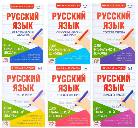 Шпаргалки по русскому языку набор Для начальной школы 6 шт   4320877 (Вид 2)