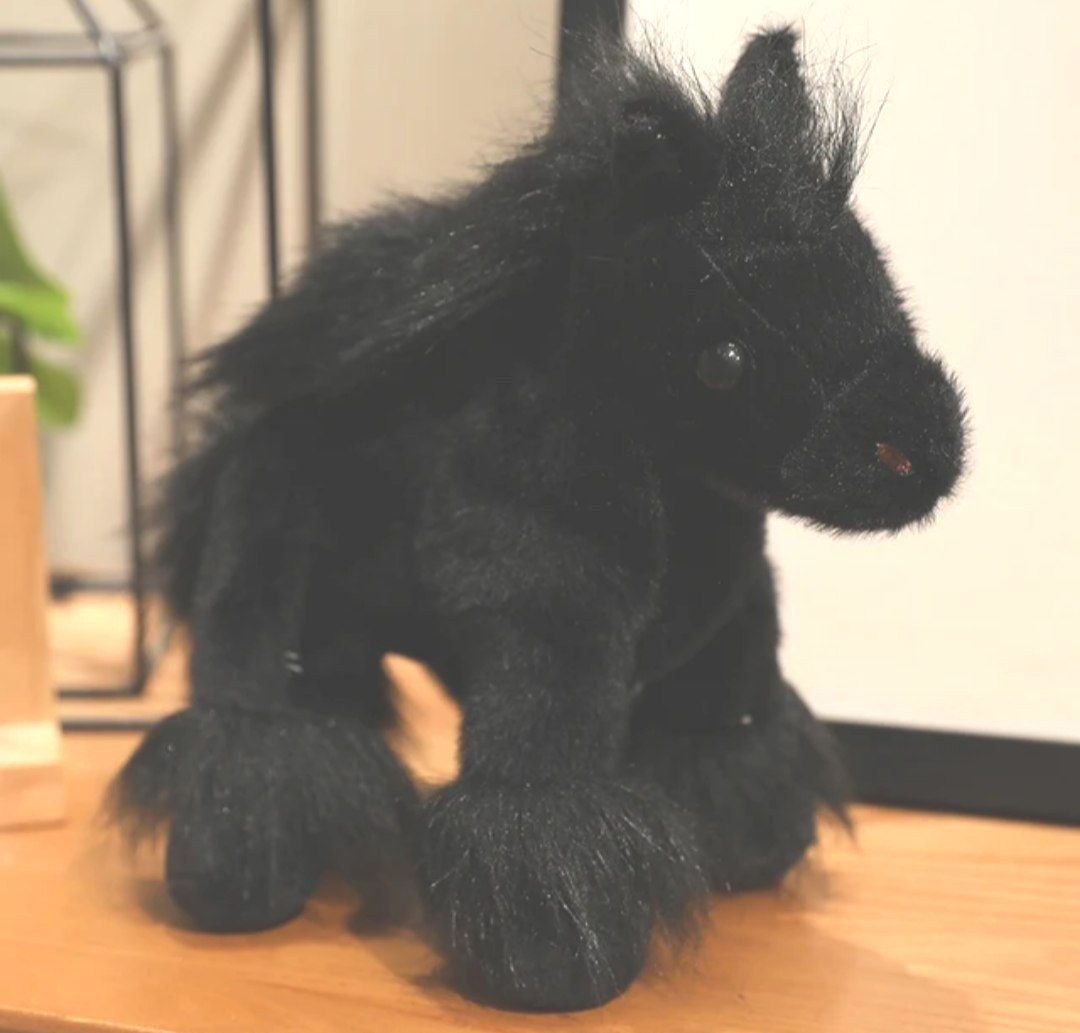 Мягкая игрушка лошадка, цвет черный, 23см