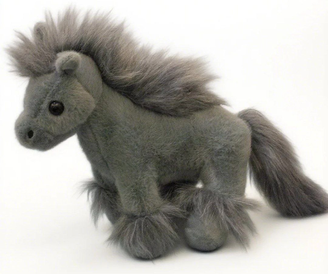 Мягкая игрушка лошадка,цвет серый, 23см