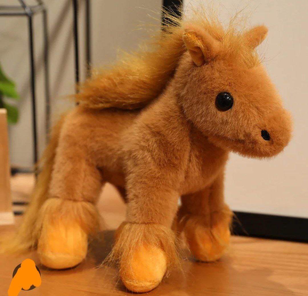 Мягкая игрушка лошадка,цвет коричневый, 23см