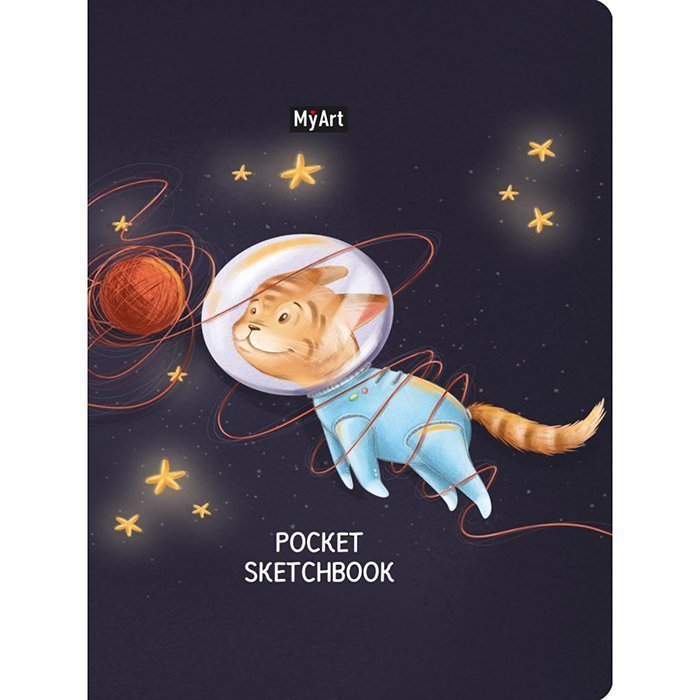 Скетчбук А5 462-0-129-70256-0 Pocket.Кот в космосе (Вид 1)